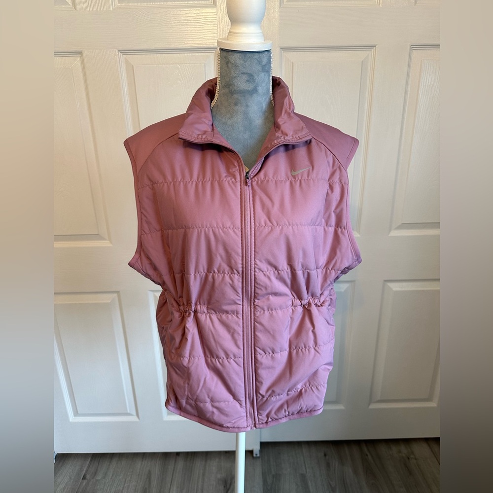 NWT NIKE Dusty Rose Pink Therma-Fit Running Activewear Vest Jacket Sz L